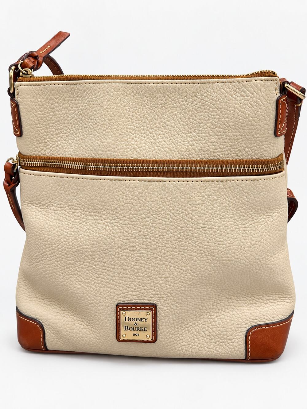 Dooney & Bourke Pebbled Leather Cross Body Bag in cream leather